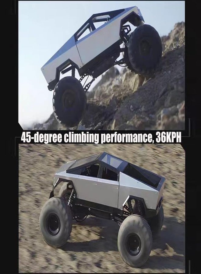 Daji Cyber Style Truck Alloy RC Cars 1:8 Metal Big Remote Control Car 2.4 GHz 36KPH -4WD All Terrain RTR Trucks Aluminum Shock Climbing 35° Angles Sound&Light Effect Truck 4.3LB 21IN Gift for Kids - Image 5